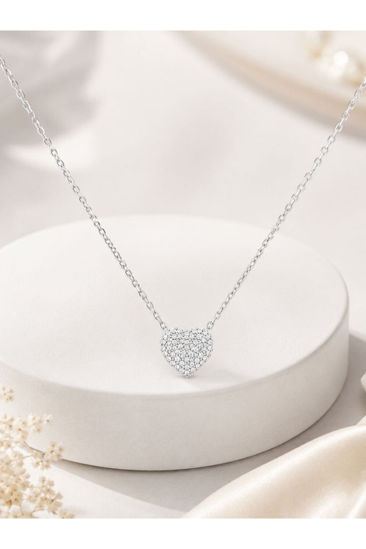 Colier din argint 925 cu zirconiu, placat cu rodiu