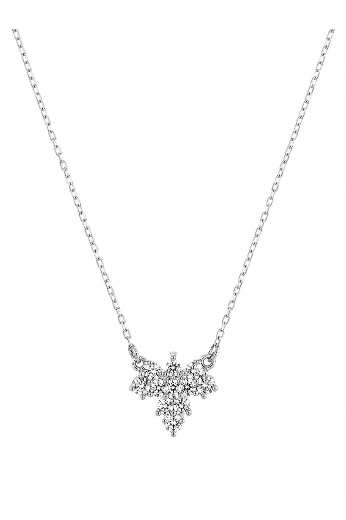 Colier din argint 925 cu zirconiu, placat cu rodiu
