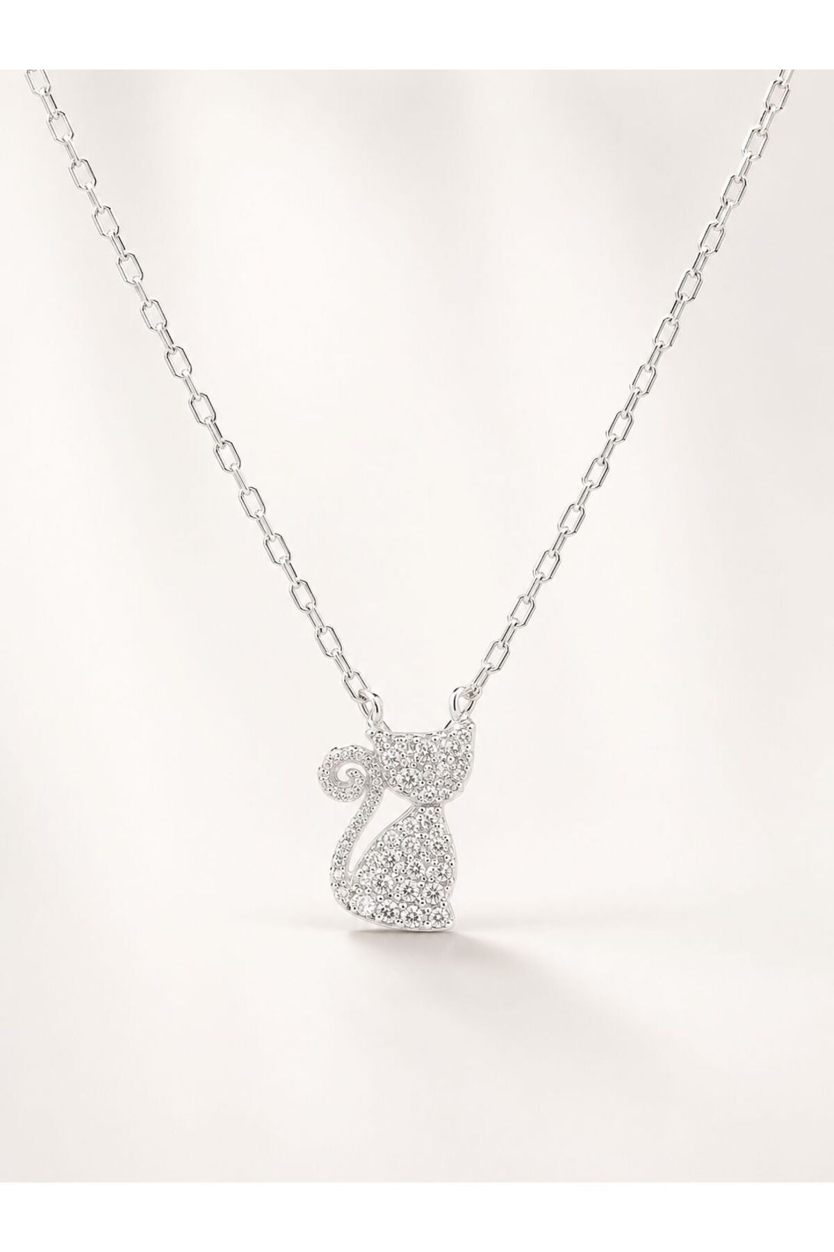 Colier din argint 925 cu zirconiu, placat cu rodiu