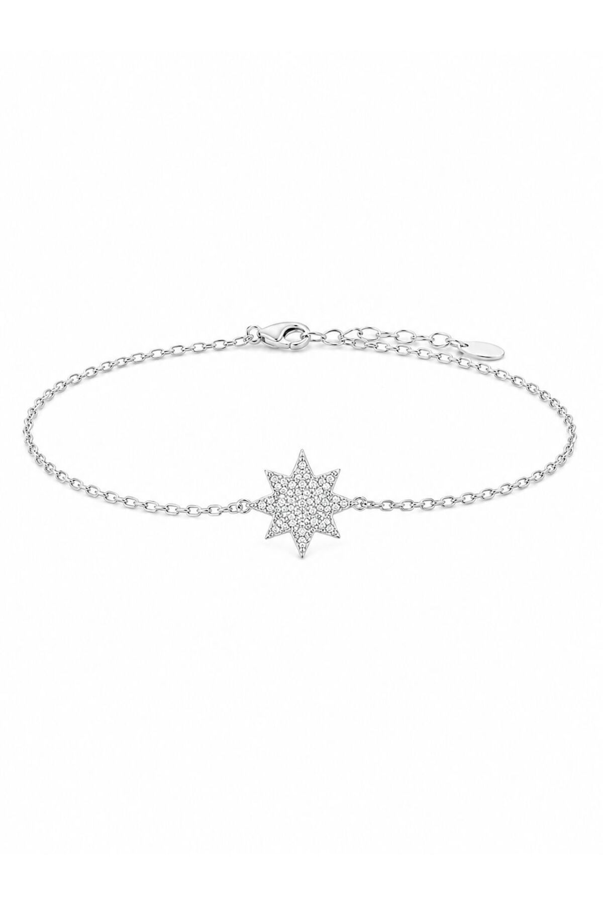 Brățară din argint 925 cu zirconiu, placată cu rodiu
