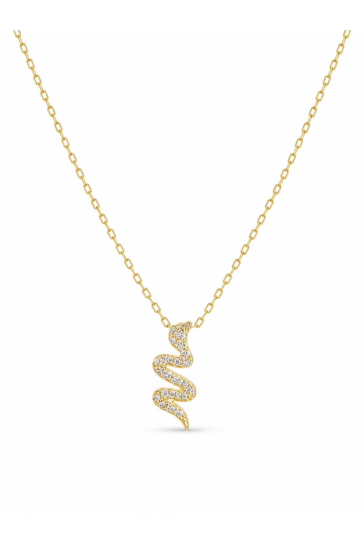 Colier din argint 925 cu zirconiu, placat cu aur
