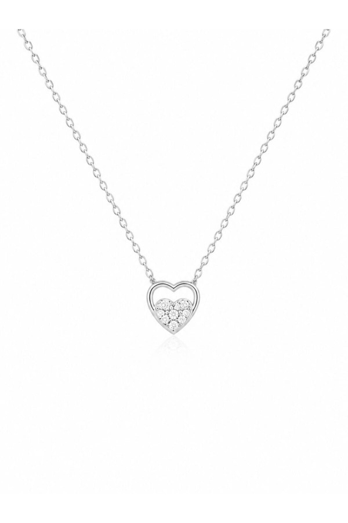 Colier din argint 925 cu zirconiu, placat cu rodiu