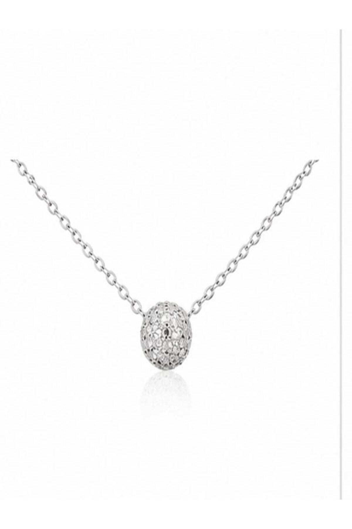 Colier din argint 925 cu zirconiu, placat cu rodiu