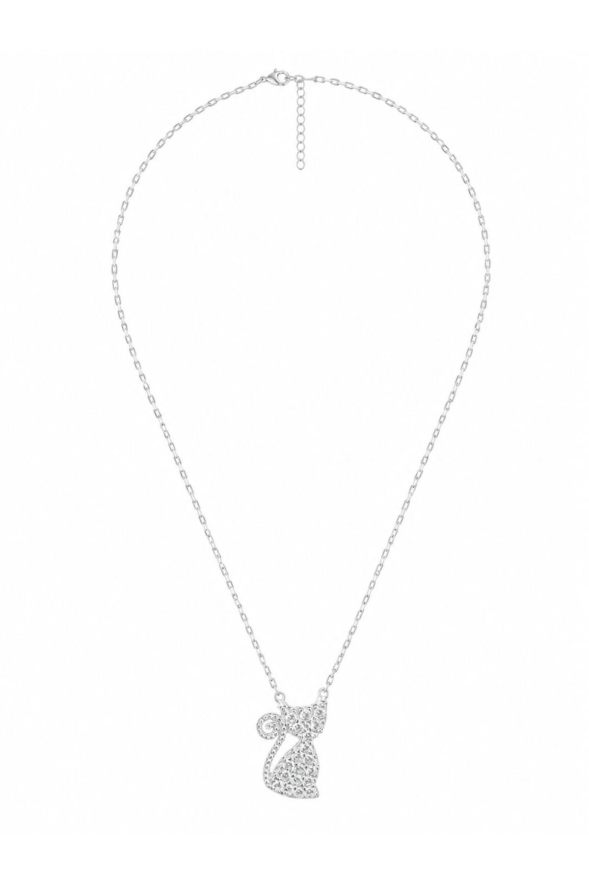 Colier din argint 925 cu zirconiu, placat cu rodiu