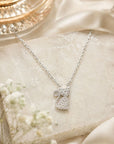 Colier din argint 925 cu zirconiu, placat cu rodiu