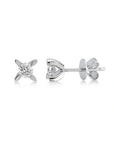 14K White gold earrings with 0.3 carat White Diamonds