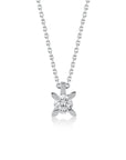 14K White gold necklace with 0.15 carat White Diamonds