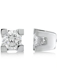 14K White gold earrings with 0.15 carat White Diamonds