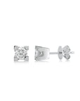 14K White gold earrings with 0.15 carat White Diamonds