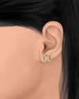 14K Gold earrings 0.36 carat White Diamonds