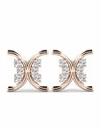 14K Rose gold earrings 0.36 carat White Diamonds