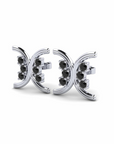 14K White gold earrings 0.36 carat Black Diamonds