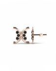 14K Rose gold earrings 0.36 carat Black Diamonds