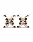 14K Rose gold earrings 0.36 carat Black Diamonds