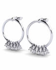 14K White Gold Earrings 0.15 Carat Stone