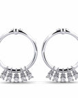 14K White Gold Earrings 0.15 Carat Stone