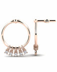 14K Rose Gold Earrings 0.15 Carat Stone