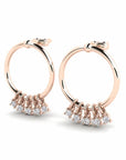 14K Rose Gold Earrings 0.15 Carat Stone