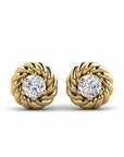 14K Gold earrings 0.20 carat White Diamonds