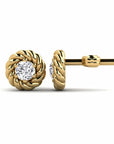 14K Gold earrings 0.20 carat White Diamonds