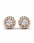 14K Rose gold earrings 0.20 carat White Diamonds