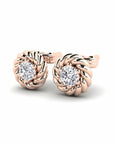 14K Rose gold earrings 0.20 carat White Diamonds