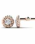 14K Rose gold earrings 0.20 carat White Diamonds