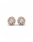 14K Rose gold earrings 0.20 carat White Diamonds