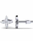 14K White Gold Earrings 0.10 Carat Stone