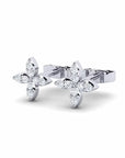 14K White Gold Earrings 0.10 Carat Stone