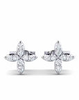 14K White Gold Earrings 0.10 Carat Stone