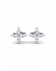 14K White Gold Earrings 0.10 Carat Stone