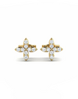 14K Yellow Gold Earrings 0.10 Carat Stone