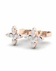 14K Rose Gold Earrings 0.10 Carat Stone