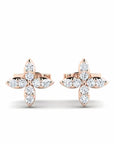 14K Rose Gold Earrings 0.10 Carat Stone