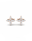 14K Rose Gold Earrings 0.10 Carat Stone