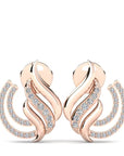 14K Rose gold earrings 0.33 carat White Diamonds