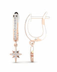 14K Rose gold earrings 0.23 carat White Diamonds