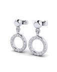 14K White Gold Earrings 0.17 Carat Stone