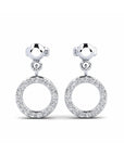 14K White Gold Earrings 0.17 Carat Stone