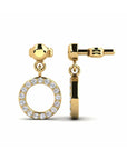 14K Yellow Gold Earrings 0.17 Carat Stone