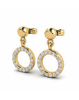 14K Yellow Gold Earrings 0.17 Carat Stone