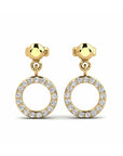 14K Yellow Gold Earrings 0.17 Carat Stone