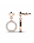 14K Rose Gold Earrings 0.17 Carat Stone