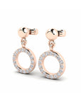 14K Rose Gold Earrings 0.17 Carat Stone