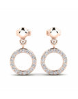 14K Rose Gold Earrings 0.17 Carat Stone