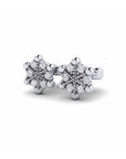 14K White Gold Earrings 0.07 Carat Stone