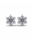 14K White Gold Earrings 0.07 Carat Stone