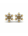 14K Yellow Gold Earrings 0.07 Carat Stone