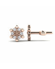 14K Rose Gold Earrings 0.07 Carat Stone